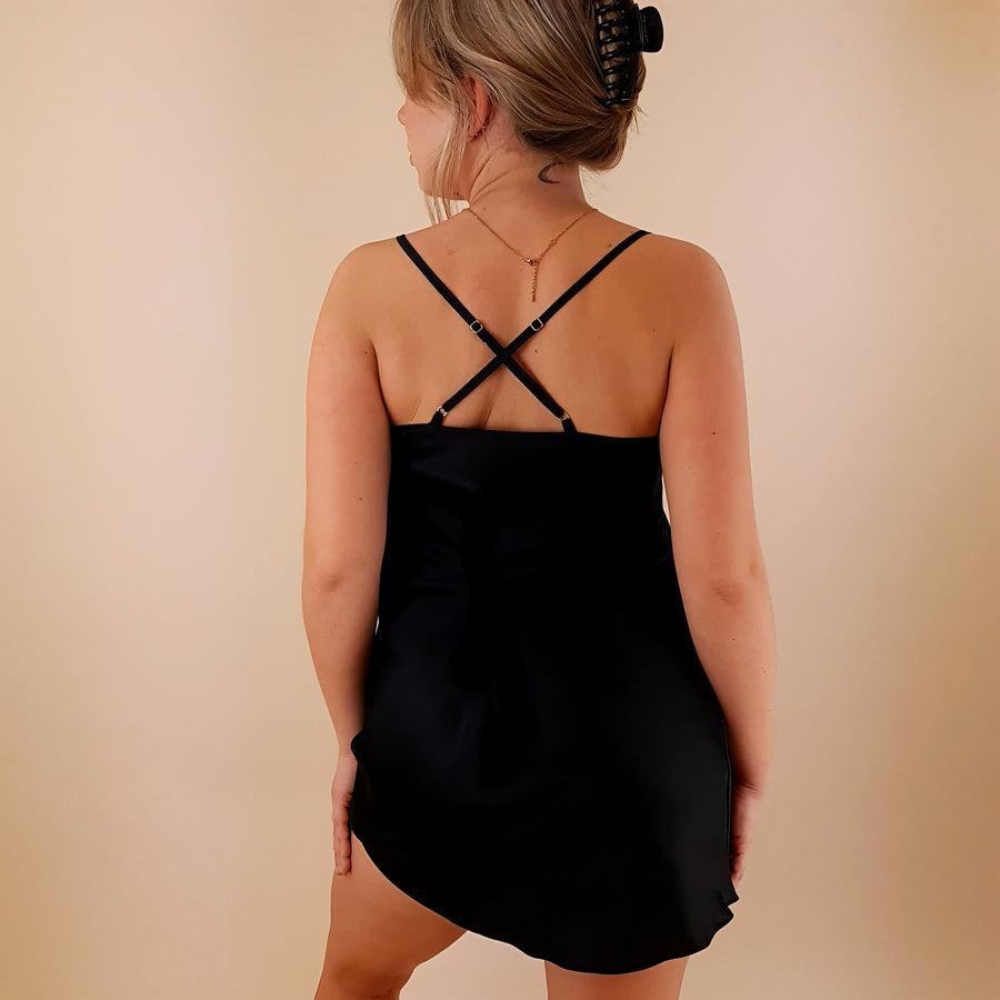 Isabela Slip Dress in Black