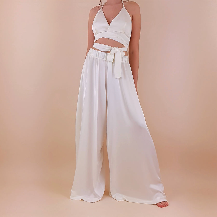 Paula Palazzo Pants in Cream