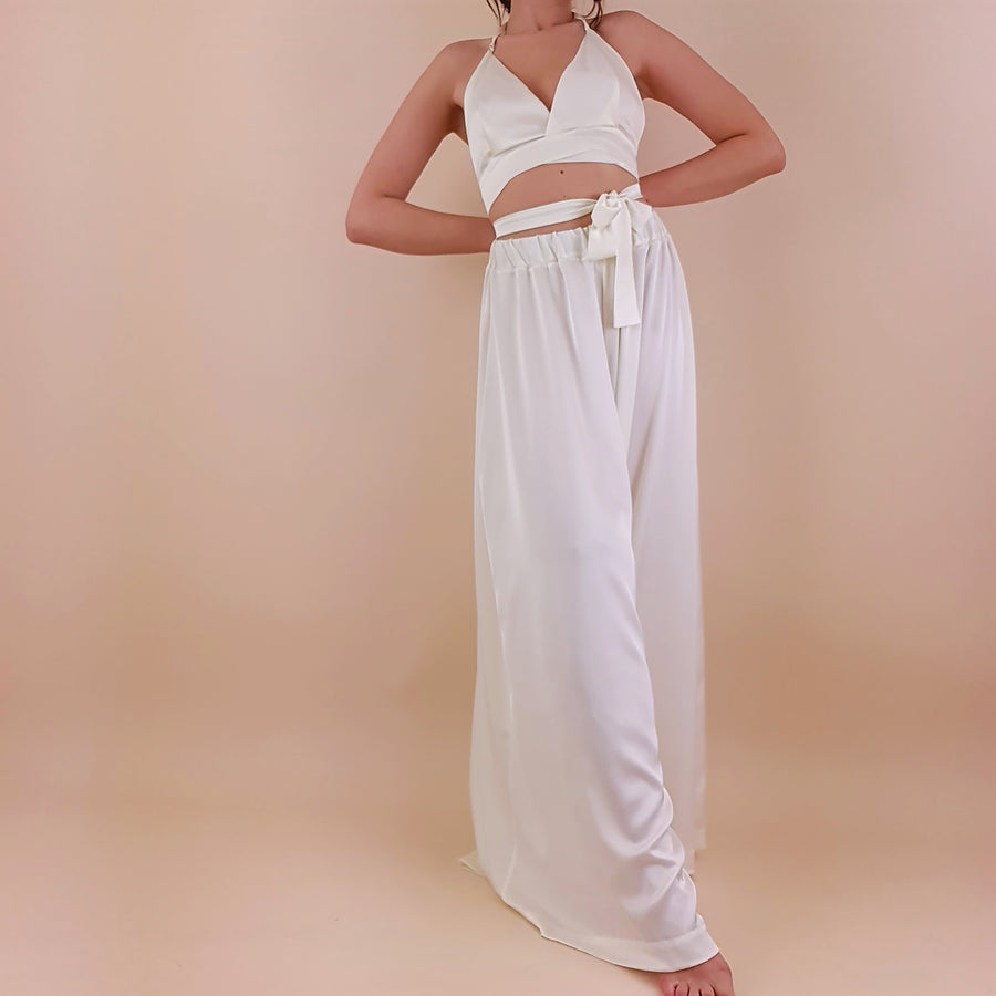 Paula Palazzo Pants in Cream